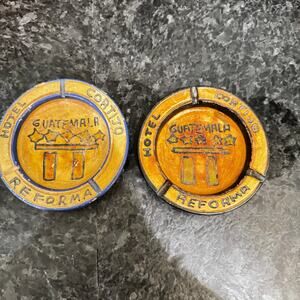 Hotel Cortijo Reforma Guatemala Ashtray Set of 2 Souvenir Handmade